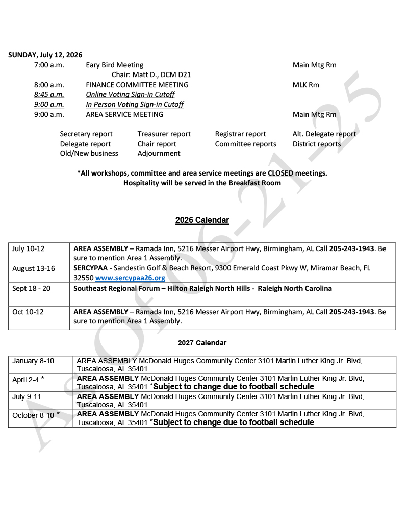 july 2026 agenda