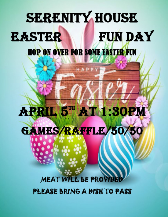SERENITY HOUSE 2026 EASTER FLYER